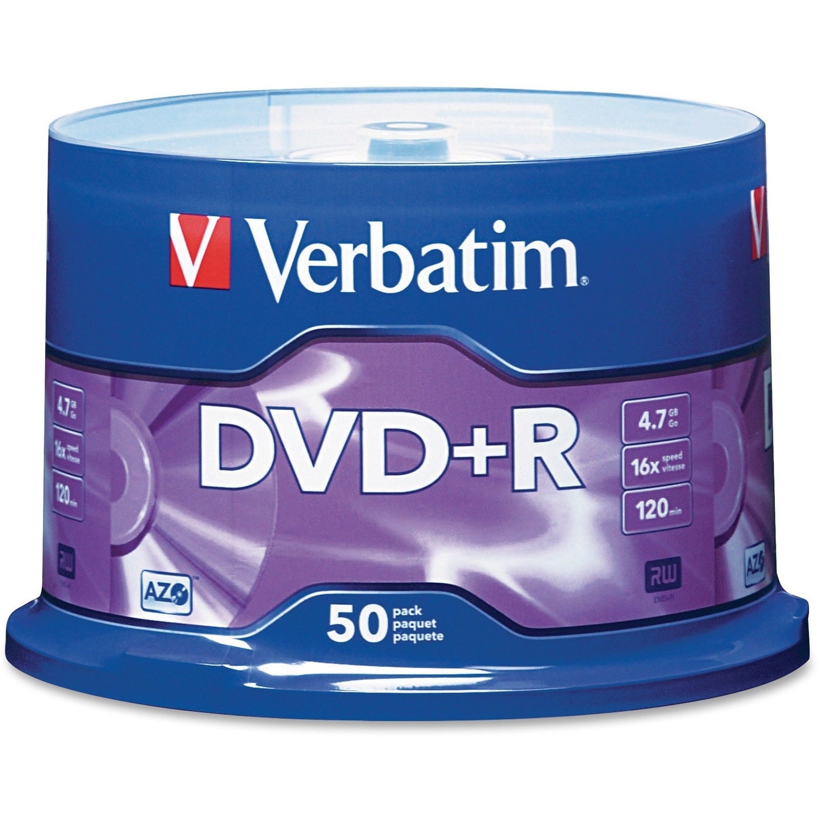 Verbatim Americas Llc Verbatim Azo Dvd+r 4.7gb 16x With Branded Surface-50pk Spindle