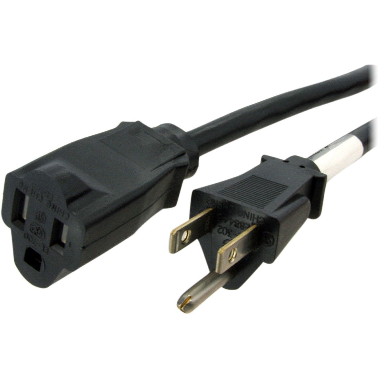 StarTech.com Power Extension Cable - 125V AC - 15A - 6ft - Black