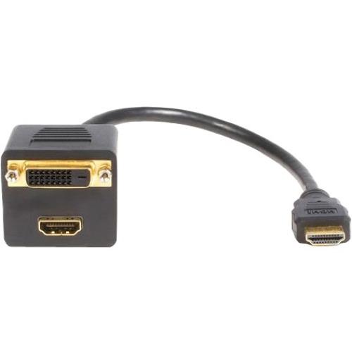 StarTech.com 1 ft HDMI Splitter Cable - HDMI to HDMI and DVI-D - M-F