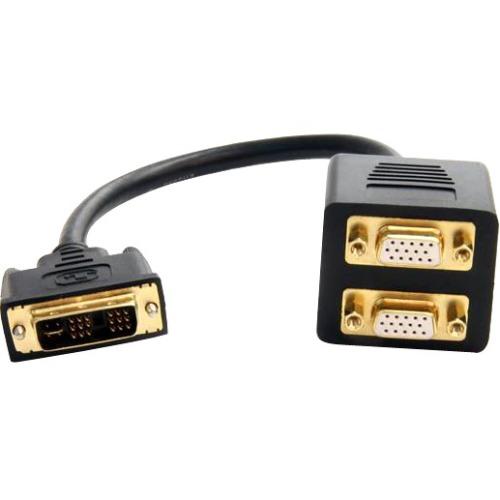 StarTech.com 1 ft DVI-I Analog to 2x VGA Video Splitter Cable - M-F