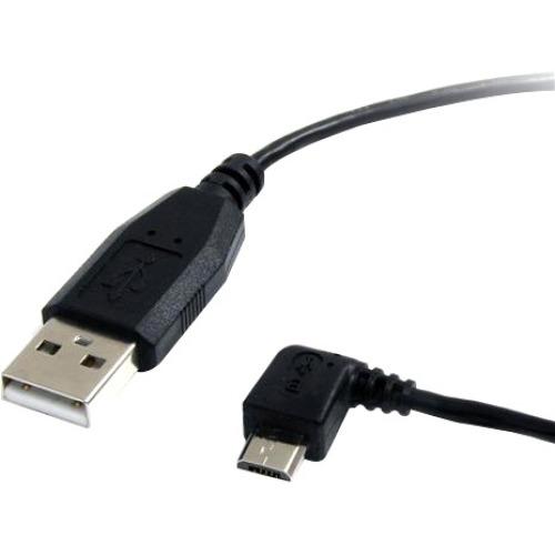 StarTech.com 1 ft Micro USB Cable - A to Left Angle Micro B