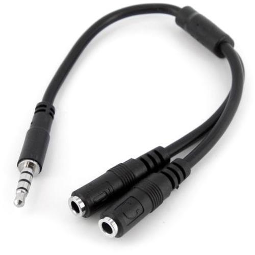 StarTech.com Headset adapter for headsets with separate headphone - microphone plugs - 3.5mm 4 position to 2x 3 position 3.5mm M-F