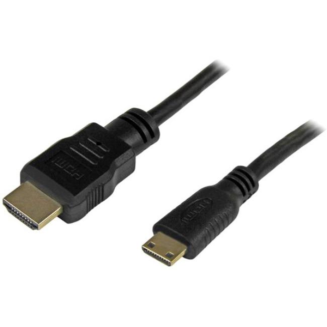 StarTech.com 1 ft High Speed HDMI Cable with Ethernet- HDMI to HDMI Mini- M-M