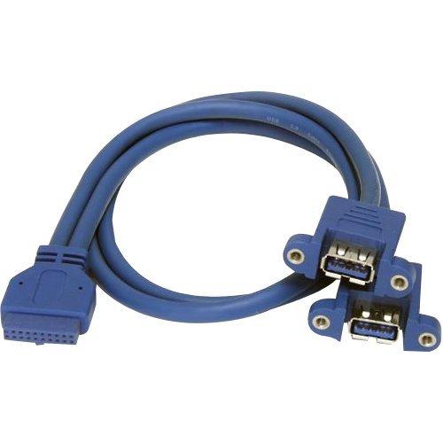 StarTech.com 2 Port Panel Mount USB 3.0 Cable - USB A to Motherboard Header Cable F-F