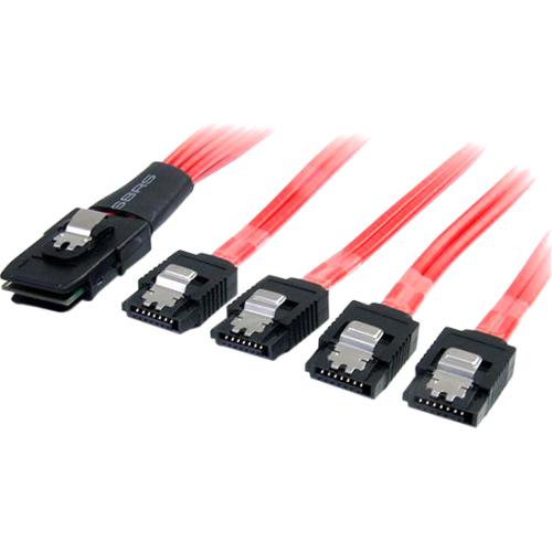 StarTech.com 1m Serial Attached SCSI SAS Cable - SFF-8087 to 4x Latching SATA