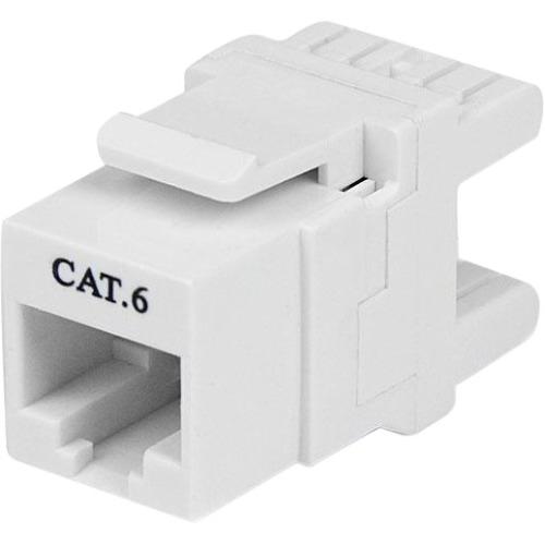 StarTech.com 180° Cat 6 Keystone Jack - RJ45 Ethernet Cat6 Wall Jack White - 110 Type