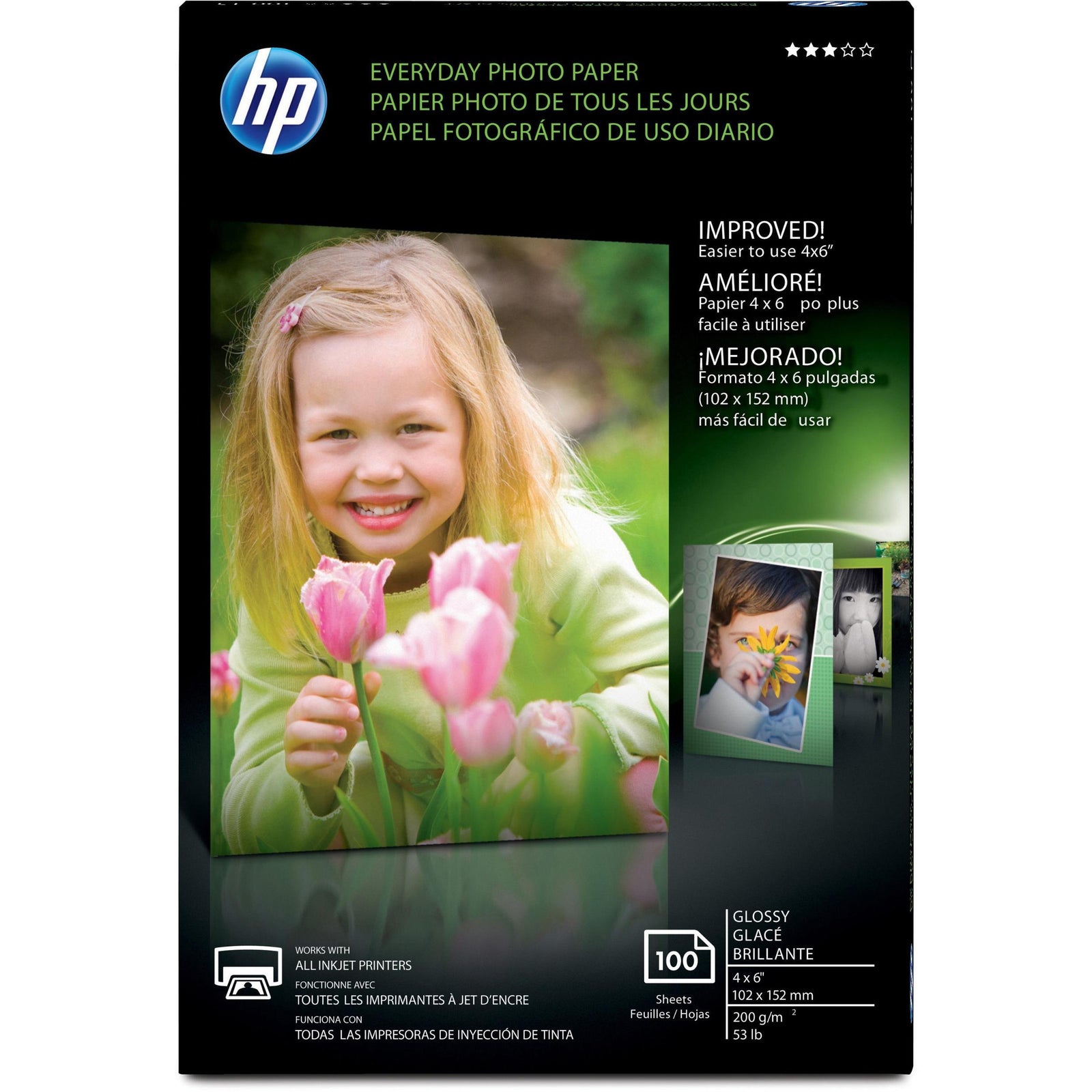 Hp Inc. Hp Everyday Photo Paper, Glossy, 4x6, 100 Sheets. Affordable Photo Paper For All