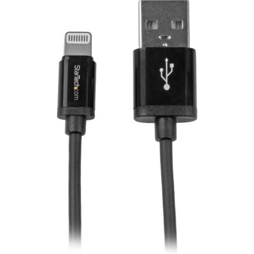 StarTech.com 0.3m (11in) Short Black Apple 8-pin Lightning Connector to USB Cable for iPhone - iPod - iPad