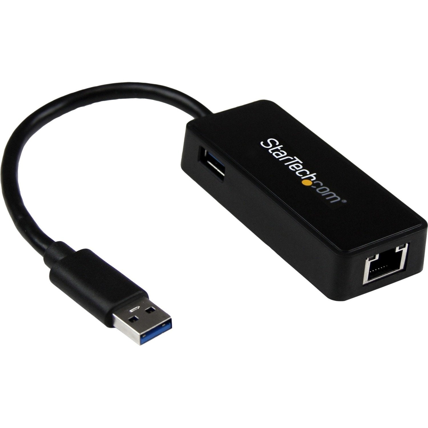 StarTech.com USB 3.0 to Gigabit Ethernet Adapter NIC w- USB Port - Black