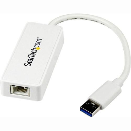 StarTech.com USB 3.0 to Gigabit Ethernet Adapter NIC w- USB Port - White