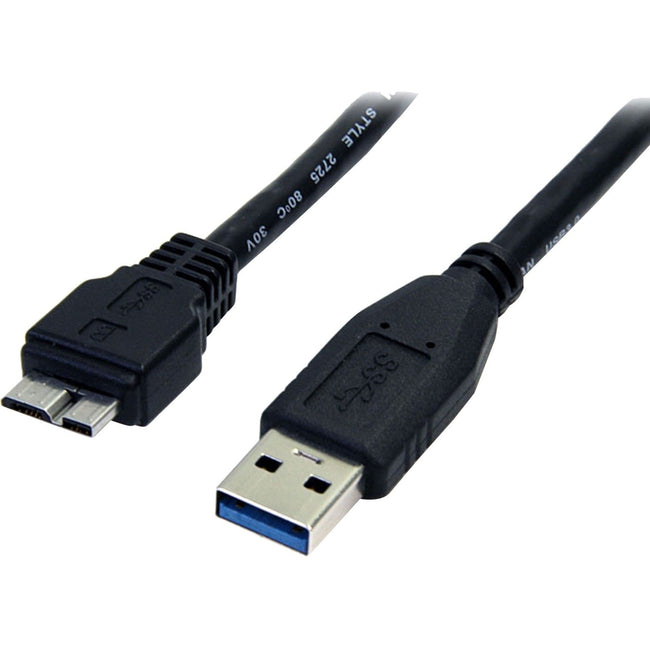 StarTech.com 0.5m (1.5ft) Black SuperSpeed USB 3.0 Cable A to Micro B - M-M