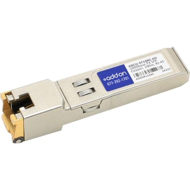 AddOn Avago ABCU-5710RZ Compatible TAA Compliant 10-100-1000Base-TX SFP Transceiver (Copper, 100m, RJ-45)