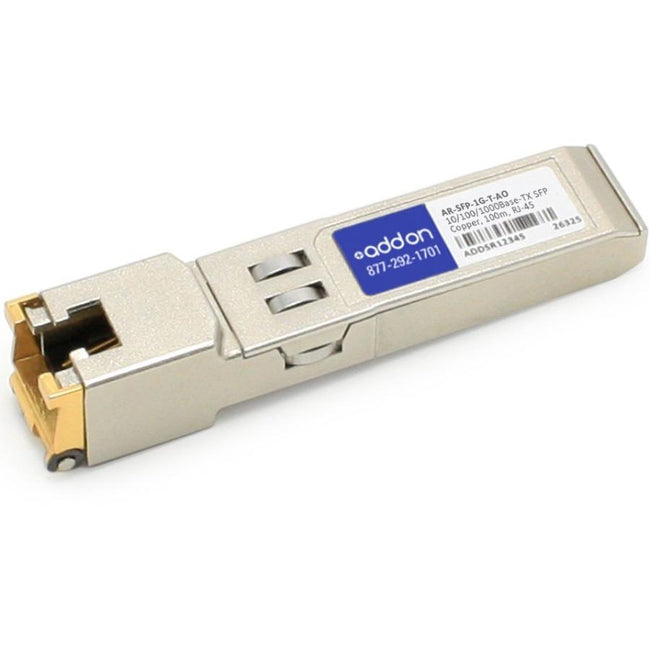 AddOn Arista Networks SFP-1G-T Compatible TAA Compliant 10-100-1000Base-TX SFP Transceiver (Copper, 100m, RJ-45)