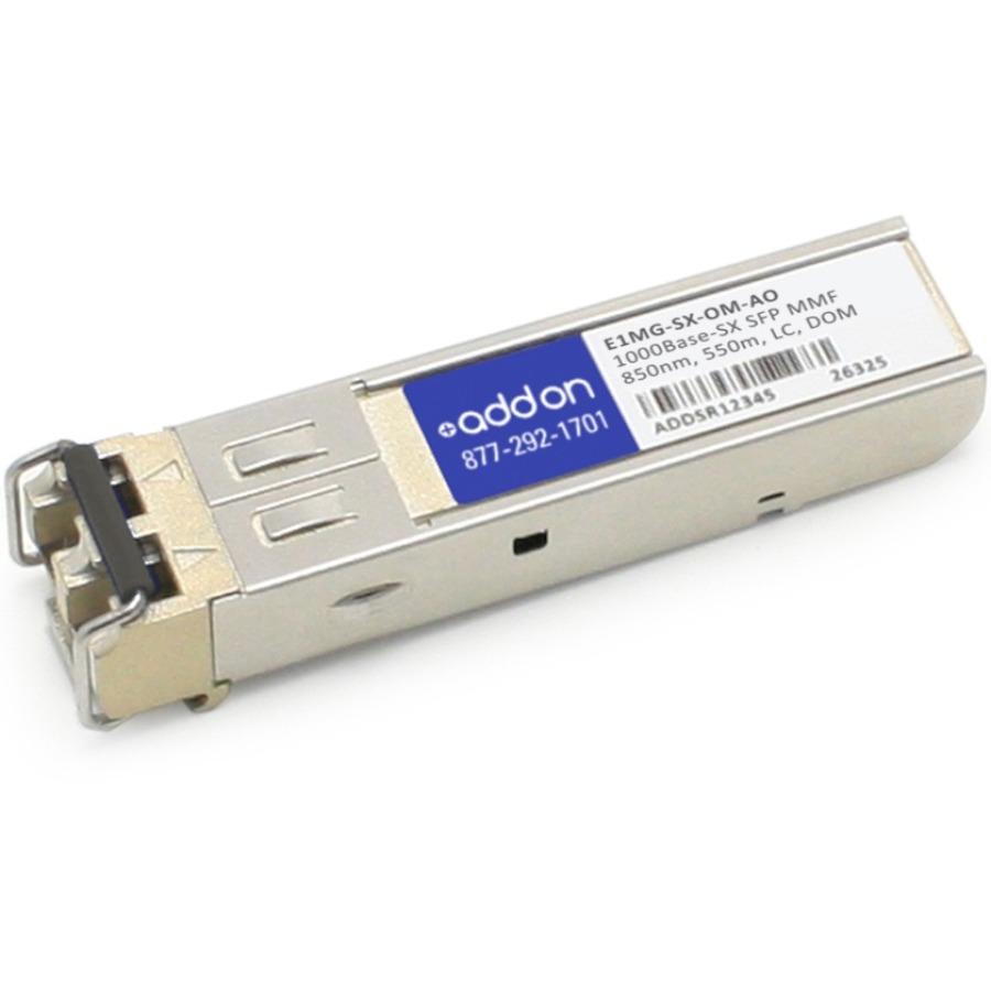 AddOn Brocade E1MG-SX-OM Compatible TAA Compliant 1000Base-SX SFP Transceiver (MMF, 850nm, 550m, LC, DOM)