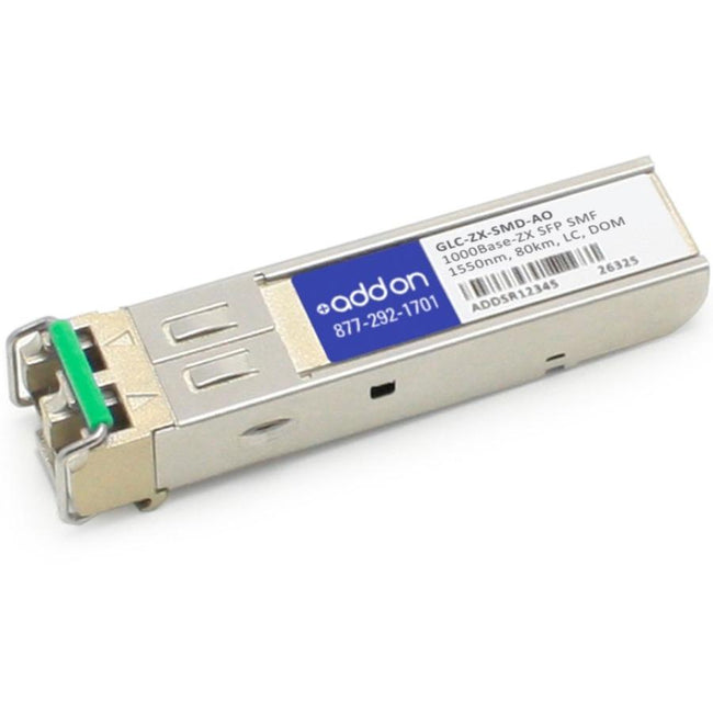 AddOn Cisco GLC-ZX-SMD Compatible TAA Compliant 1000Base-ZX SFP Transceiver (SMF, 1550nm, 80km, LC, DOM)