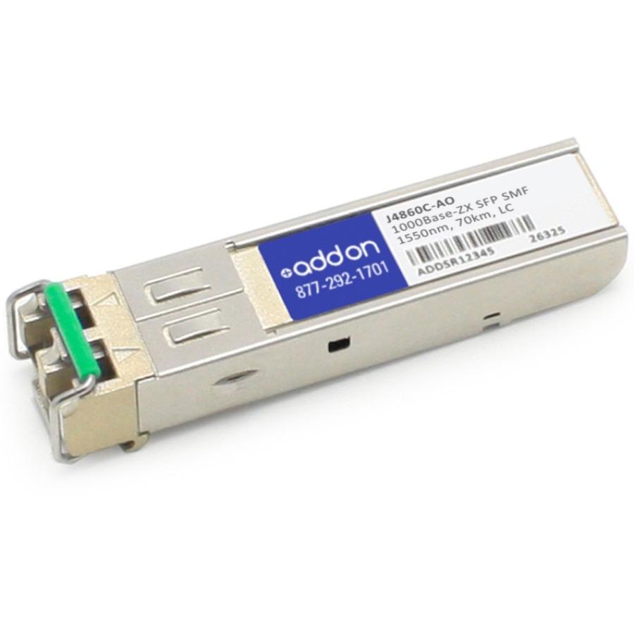 AddOn HP J4860C Compatible TAA Compliant 1000Base-ZX SFP Transceiver (SMF, 1550nm, 70km, LC)