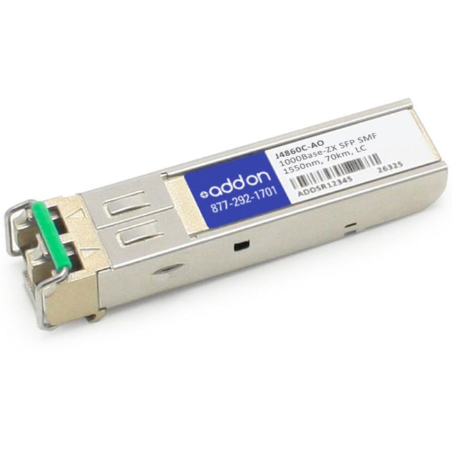 AddOn HP J4860C Compatible TAA Compliant 1000Base-ZX SFP Transceiver (SMF, 1550nm, 70km, LC)