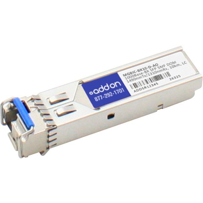 AddOn Enterasys MGBIC-BX10-D Compatible TAA Compliant 1000Base-BX SFP Transceiver (SMF, 1490nmTx-1310nmRx, 10km, LC, DOM)