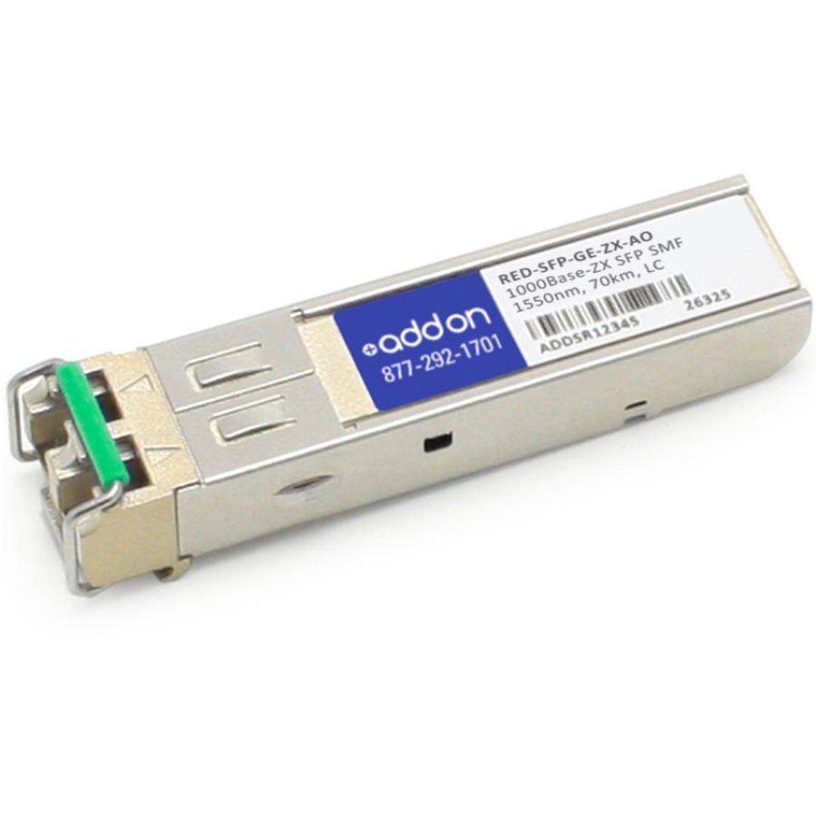 AddOn Redback RED-SFP-GE-ZX Compatible TAA Compliant 1000Base-ZX SFP Transceiver (SMF, 1550nm, 70km, LC)
