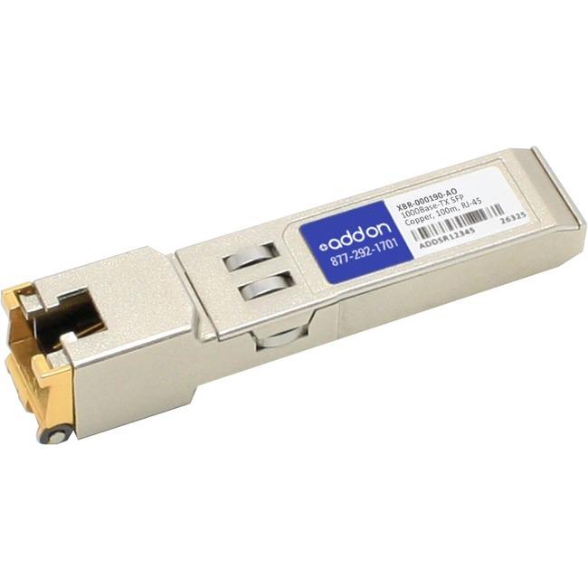 AddOn Brocade XBR-000190 Compatible TAA Compliant 10-100-1000Base-TX SFP Transceiver (Copper, 100m, RJ-45)