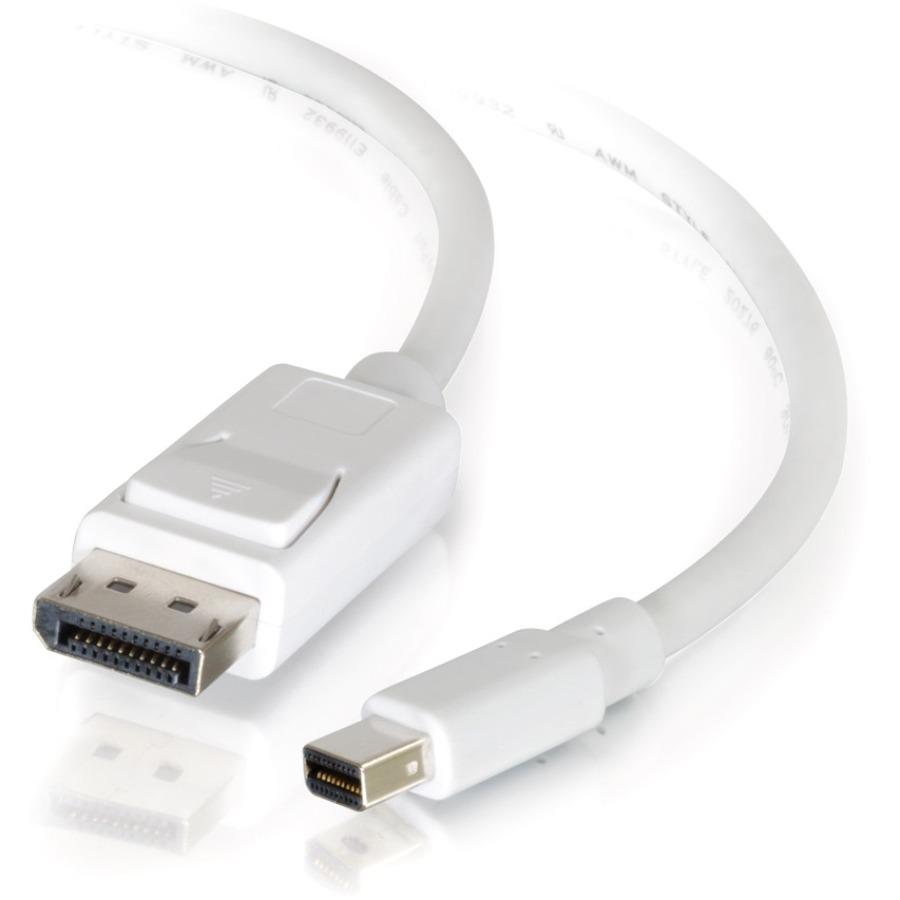 C2G 10ft Mini DisplayPort to DisplayPort Adapter Cable M-M - White