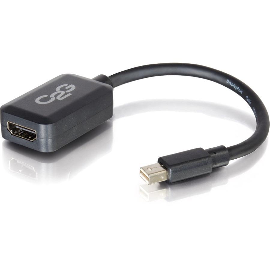 C2G 8in Mini DisplayPort to HDMI Adapter-Thunderbolt to HDMI Converter-Black