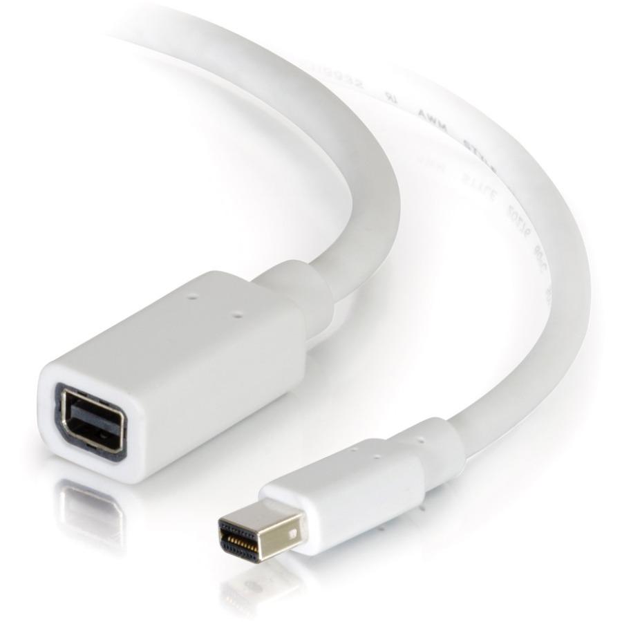 C2G 10ft Mini DisplayPort Extension Cable M-F - White