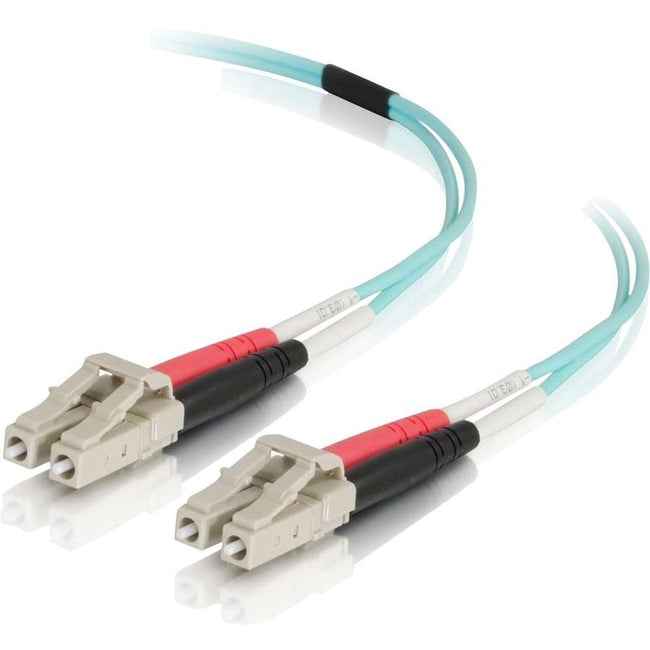 C2G 0.5m LC-LC 50-125 Duplex Multimode OM4 Fiber Cable - Aqua - 1.6ft