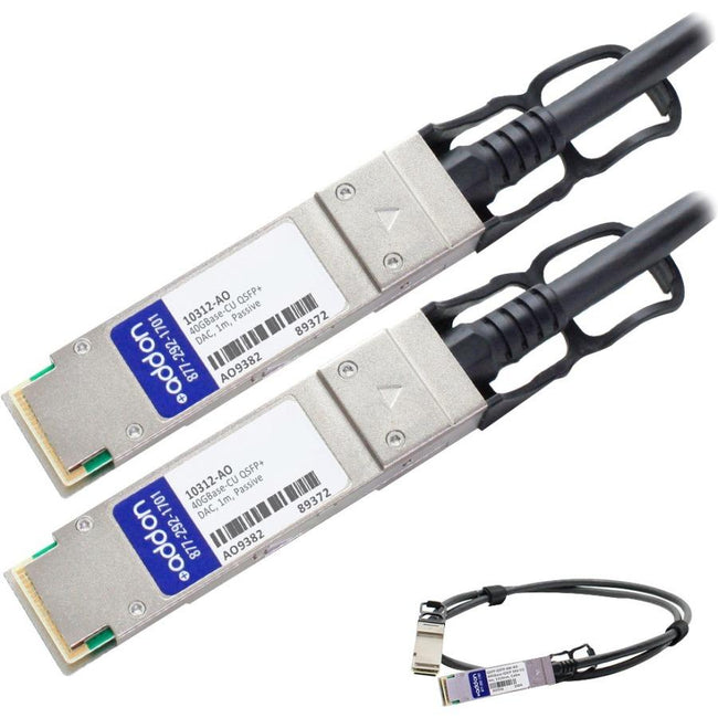 AddOn Extreme Networks 10312 Compatible TAA Compliant 40GBase-CU QSFP+ to QSFP+ Direct Attach Cable (Passive Twinax, 1m)