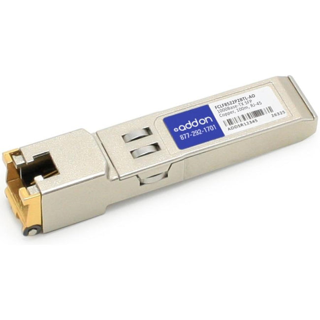 AddOn Finisar FCLF8522P2BTL Compatible TAA Compliant 10-100-1000Base-TX SFP Transceiver (Copper, 100m, RJ-45)