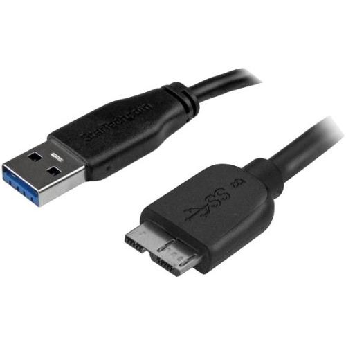 StarTech.com 0.5m (20in) Slim SuperSpeed USB 3.0 A to Micro B Cable - M-M