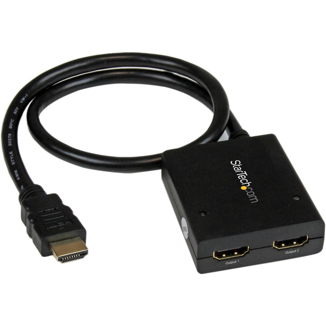 StarTech.com HDMI Splitter 1 In 2 Out - 4k 30Hz - 2 Port - Supports 3D video - Powered HDMI Splitter - HDMI Audio Splitter