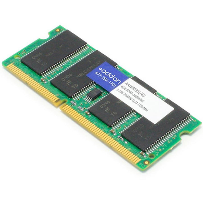 AddOn AA160D3SL-4G x1 JEDEC Standard 4GB DDR3-1600MHz Unbuffered Dual Rank 1.35V 204-pin CL11 SODIMM