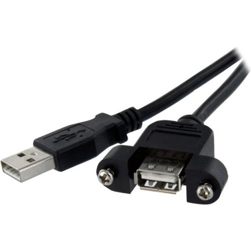 StarTech.com 2 ft Panel Mount USB Cable A to A - F-M