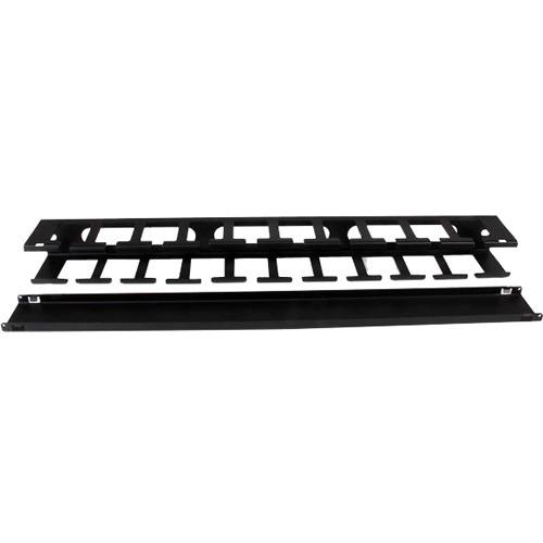 StarTech.com 1U Horizontal Finger Duct Rack Cable Management Panel with Cover