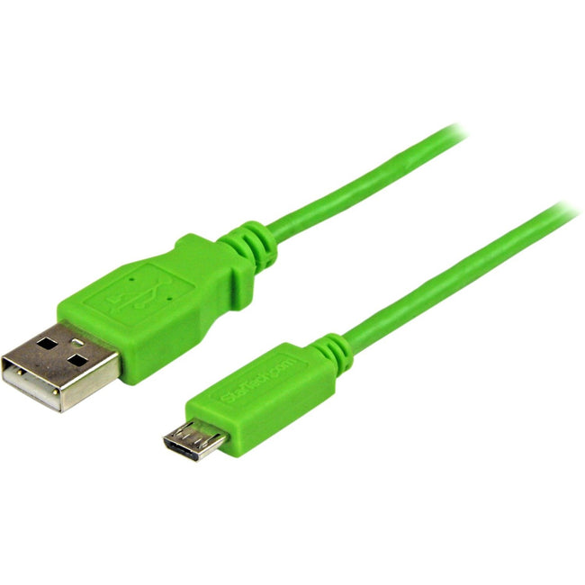 StarTech.com 1m Green Mobile Charge Sync USB to Slim Micro USB Cable for Smartphones and Tablets - A to Micro B M-M