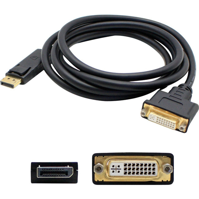 AddOn 8in DisplayPort Male to DVI-I Female Black Adapter Cable (Requires DP++)