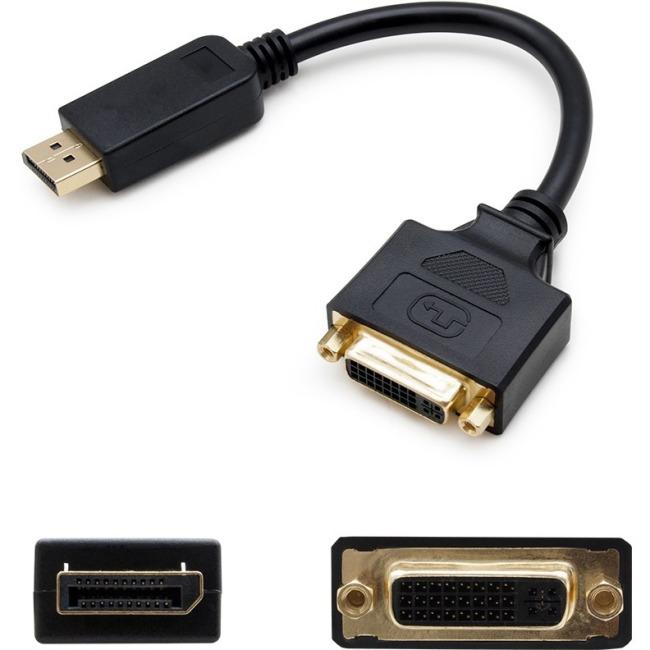 AddOn 8in DisplayPort Male to DVI-I Female Black Active Adapter Cable