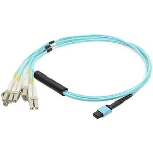 AddOn 2m MPO (Female) to 8xLC (Male) 8-strand Aqua OM3 Fiber Fanout Cable