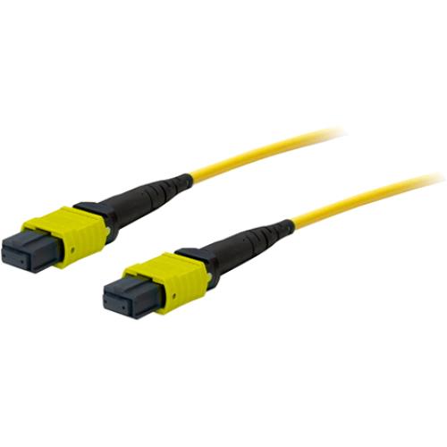 AddOn 1m MPO (Female) to MPO (Female) 12-strand Yellow OS1 Crossover Fiber OFNR (Riser-Rated) Patch Cable