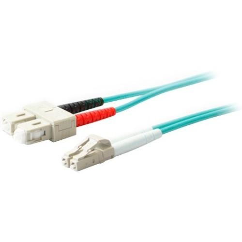 AddOn 1m LC (Male) to SC (Male) Aqua OM3 Duplex Fiber OFNR (Riser-Rated) Patch Cable