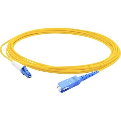 AddOn 5m LC (Male) to SC (Male) Yellow OS1 Simplex Fiber OFNR (Riser-Rated) Patch Cable