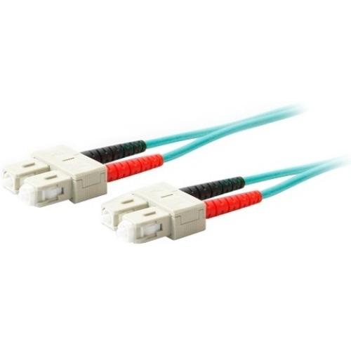 AddOn 10m SC (Male) to SC (Male) Aqua OM3 Duplex Fiber OFNR (Riser-Rated) Patch Cable