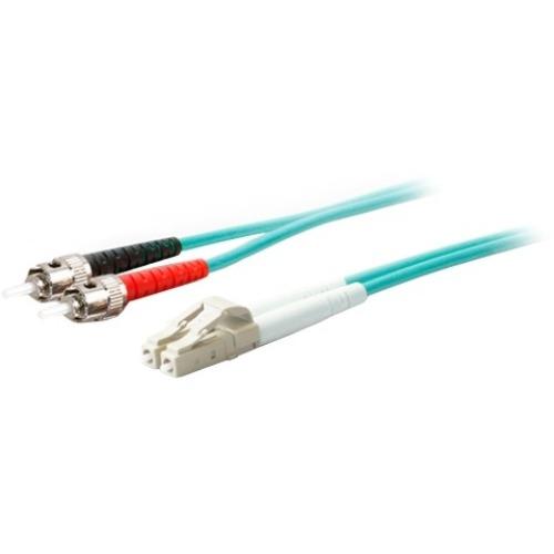 AddOn 1m LC (Male) to ST (Male) Aqua OM4 Duplex Fiber OFNR (Riser-Rated) Patch Cable