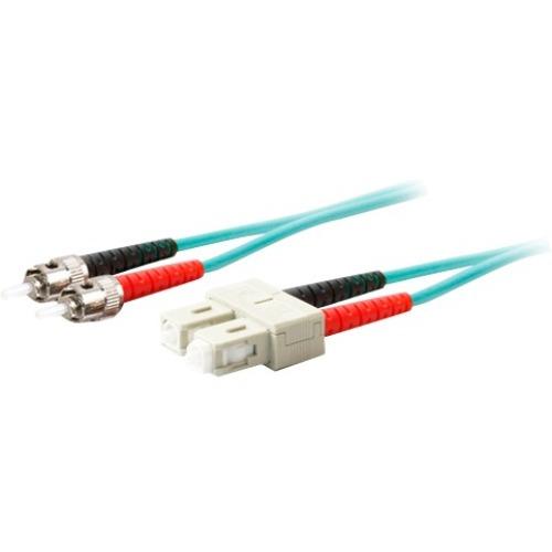 AddOn 5m SC (Male) to ST (Male) Aqua OM4 Duplex Fiber OFNR (Riser-Rated) Patch Cable