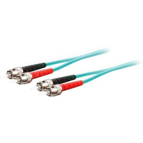 AddOn 10m ST (Male) to ST (Male) Aqua OM4 Duplex Fiber OFNR (Riser-Rated) Patch Cable