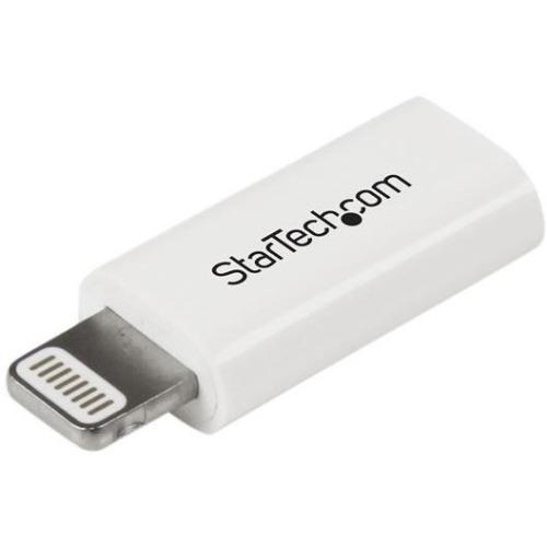 StarTech.com White Apple 8-pin Lightning Connector to Micro USB Adapter for iPhone - iPod - iPad