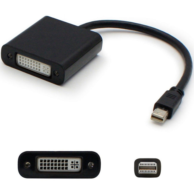 AddOn 8in Mini-DisplayPort Male to DVI-I Female Black Adapter Cable