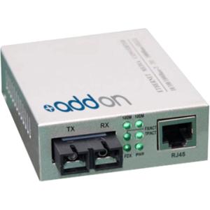 AddOn 10-100Base-TX(RJ-45) to 100Base-LX(SC) SMF 1310nm 20km Media Converter